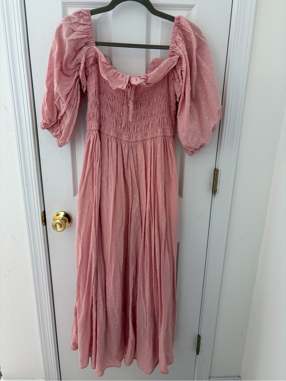 Amazon Women's Dusty Pink Puff-Sleeve Maxi Dress
